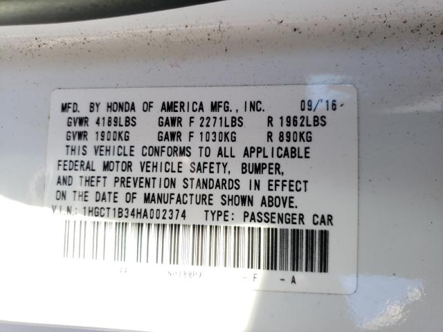 2017 HONDA ACCORD LX- 1HGCT1B34HA002374
