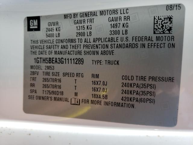 2016 GMC CANYON 1GTH5BEA3G1111289