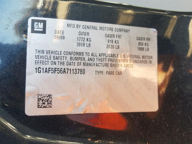 2010 CHEVROLET COBALT 2LT 1G1AF5F56A7113780