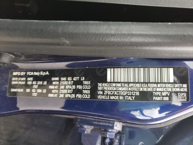 2016 FIAT 500X TREKK ZFBCFXCT0GP331216