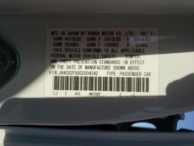 2012 ACURA TSX SE JH4CU2F88CC004342
