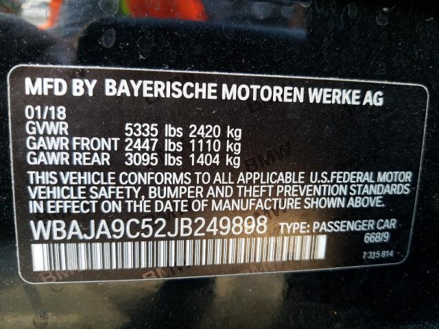 2018 BMW 530E WBAJA9C52JB249898