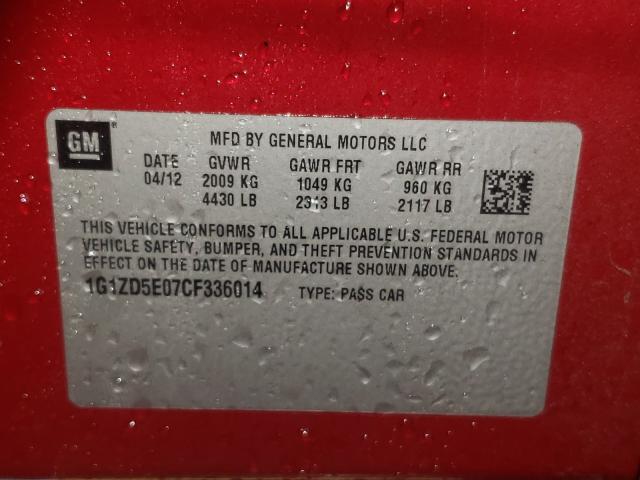 2012 CHEVROLET MALIBU 2LT 1G1ZD5E07CF336014