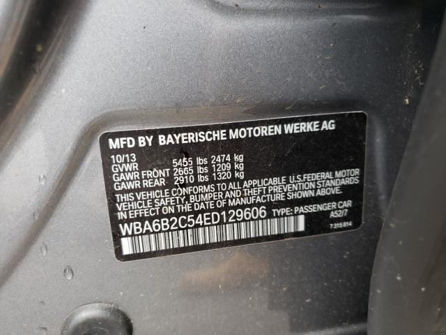 2014 BMW 650 I GRAN WBA6B2C54ED129606