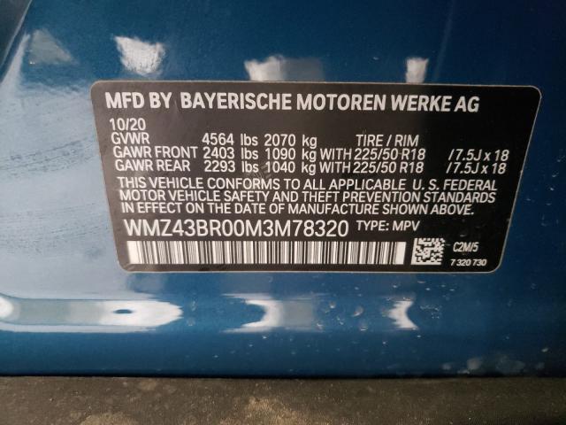 2021 MINI COOPER COU WMZ43BR00M3M78320