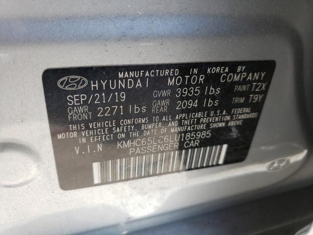 2020 HYUNDAI IONIQ BLUE KMHC65LC6LU185985