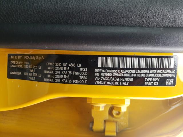 2017 JEEP RENEGADE S - ZACCJBAB9HPE70099