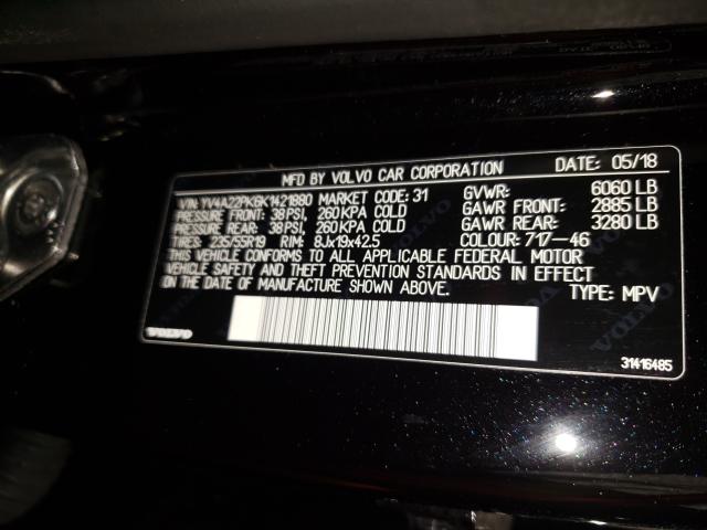 2019 VOLVO XC90 T6 MO YV4A22PK6K1421880