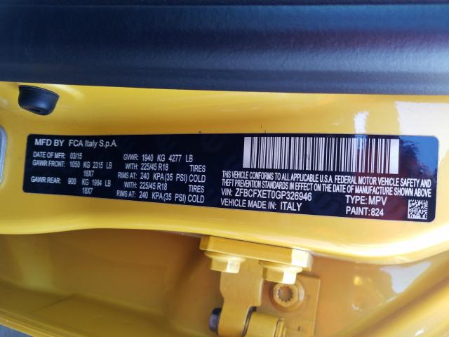 2016 FIAT 500X TREKK ZFBCFXET0GP326946