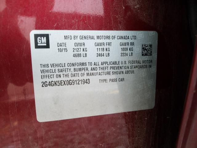 2016 BUICK REGAL 2G4GK5EX0G9121943