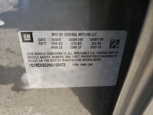 2017 CHEVROLET VOLT LT 1G1RC6S52HU190472