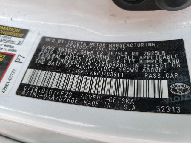 2017 TOYOTA CAMRY LE 4T1BF1FK8HU783641