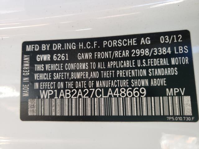 2012 PORSCHE CAYENNE S WP1AB2A27CLA48669