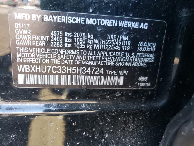 2017 BMW X1 SDRIVE2 WBXHU7C33H5H34724
