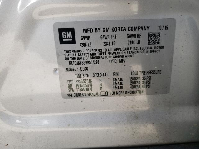 2016 BUICK ENCORE CON KL4CJBSB6GB553278