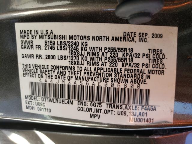 2010 MITSUBISHI ENDEAVOR 4A4JM3AS6AE006800