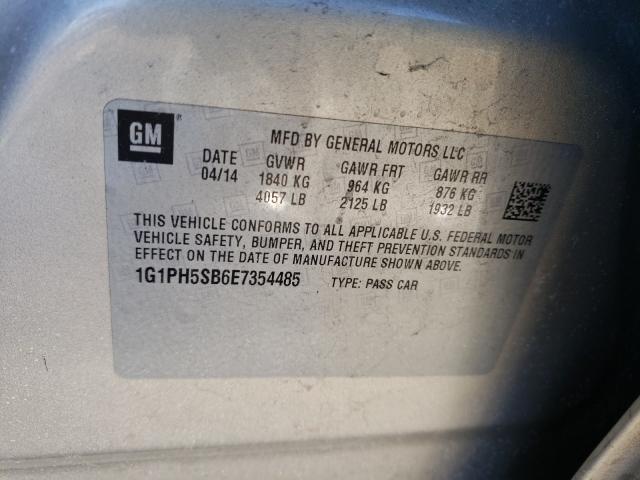 2014 CHEVROLET CRUZE ECO 1G1PH5SB6E7354485