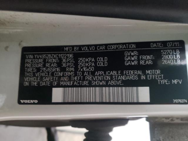 2012 VOLVO XC70 3.2 YV4952BZXC1122196