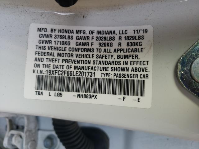 2020 HONDA CIVIC LX 19XFC2F66LE201731
