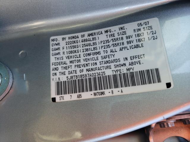 5J8TB18597A023425 2007 Acura Rdx Technology