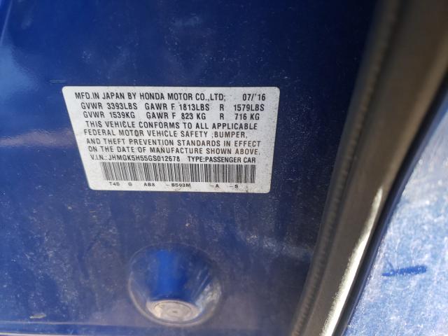 2016 HONDA FIT LX JHMGK5H55GS012678