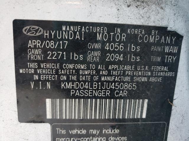2018 HYUNDAI ELANTRA SP KMHD04LB1JU450865