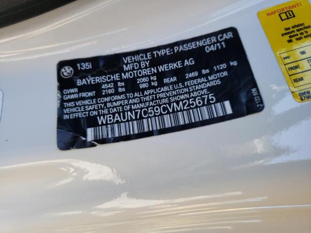 2012 BMW 135 I WBAUN7C59CVM25675