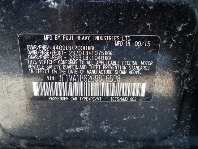 2016 SUBARU WRX JF1VA1B62G9816598