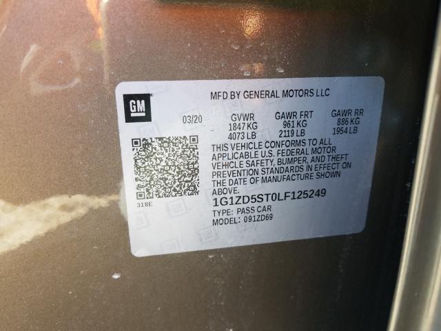 2020 CHEVROLET MALIBU LT 1G1ZD5ST0LF125249