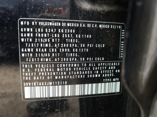 2018 VOLKSWAGEN TIGUAN S - 3VV1B7AX3JM113119