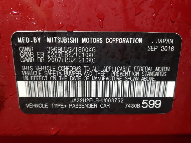 2017 MITSUBISHI LANCER ES JA32U2FU8HU003752