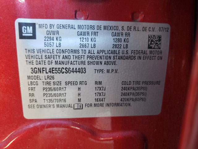 2012 CHEVROLET CAPTIVA SP 3GNFL4E55CS644403