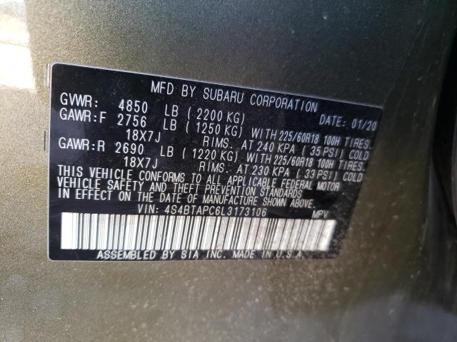 2020 SUBARU OUTBACK TO 4S4BTAPC6L3173106