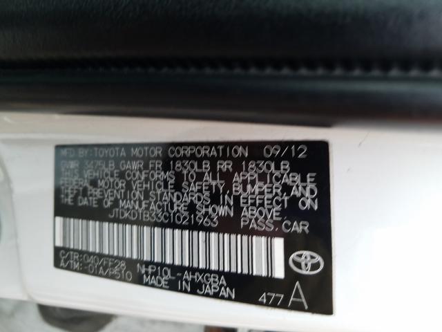 2012 TOYOTA PRIUS C JTDKDTB33C1021963