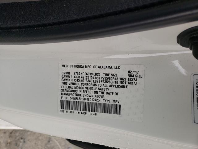 2017 HONDA ODYSSEY TO 5FNRL5H98HB012425
