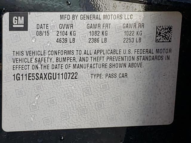 2016 CHEVROLET MALIBU LIM 1G11E5SAXGU110722