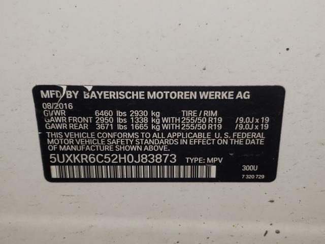 2017 BMW X5 XDRIVE5 5UXKR6C52H0J83873