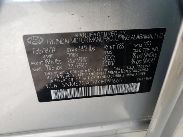 2019 HYUNDAI SANTA FE S 5NMS2CAD9KH091665