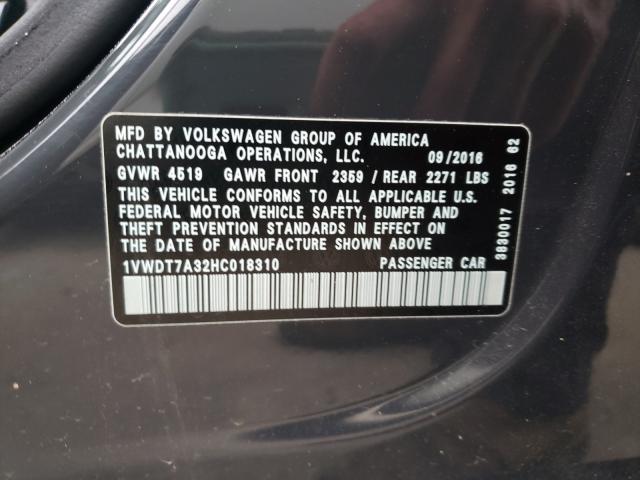 2017 VOLKSWAGEN PASSAT R-L 1VWDT7A32HC018310