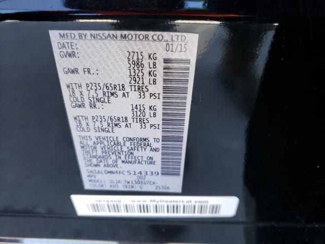 2015 INFINITI QX60 5N1AL0MN4FC514339