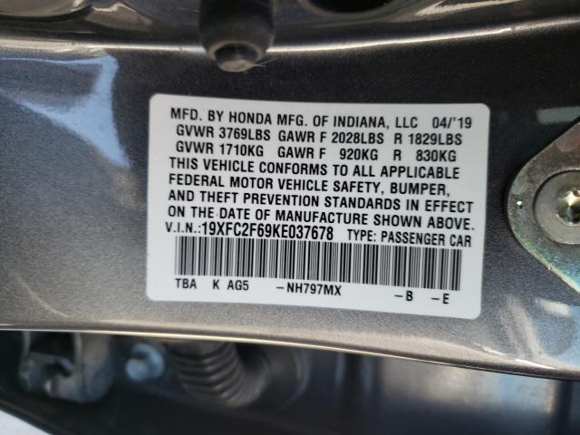 2019 HONDA CIVIC LX 19XFC2F69KE037678