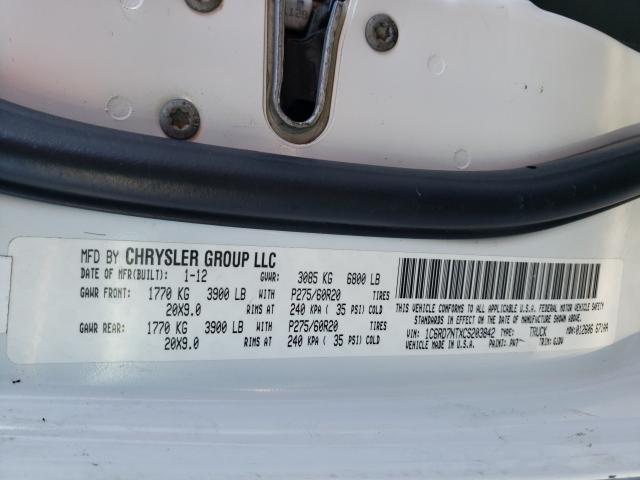 2012 DODGE RAM 1500 L 1C6RD7NTXCS203842