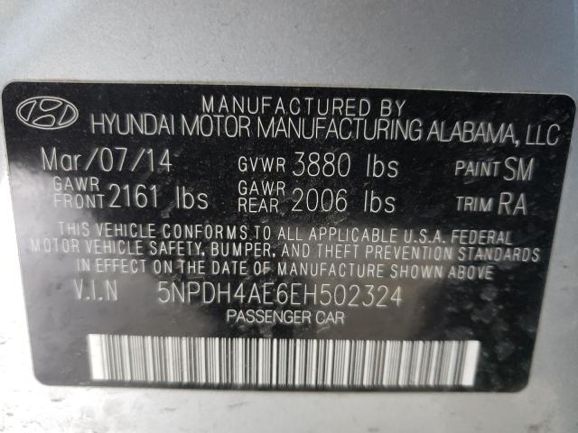 2014 HYUNDAI ELANTRA SE 5NPDH4AE6EH502324