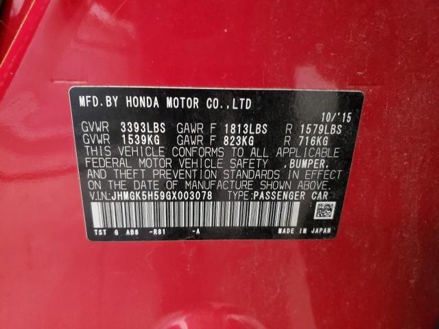 2016 HONDA FIT LX JHMGK5H59GX003078