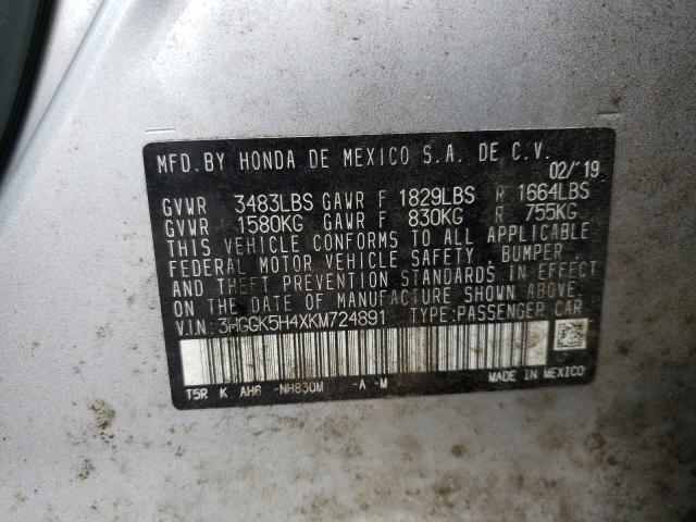 2019 HONDA FIT LX 3HGGK5H4XKM724891