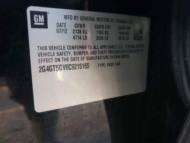 2012 BUICK REGAL PREM 2G4GT5GV6C9215165