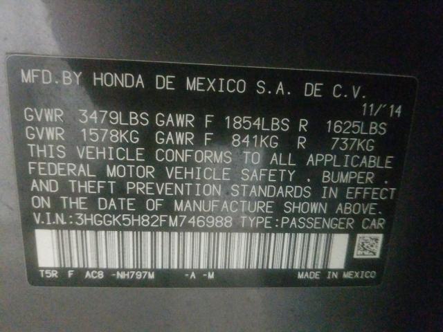 2015 HONDA FIT EX 3HGGK5H82FM746988