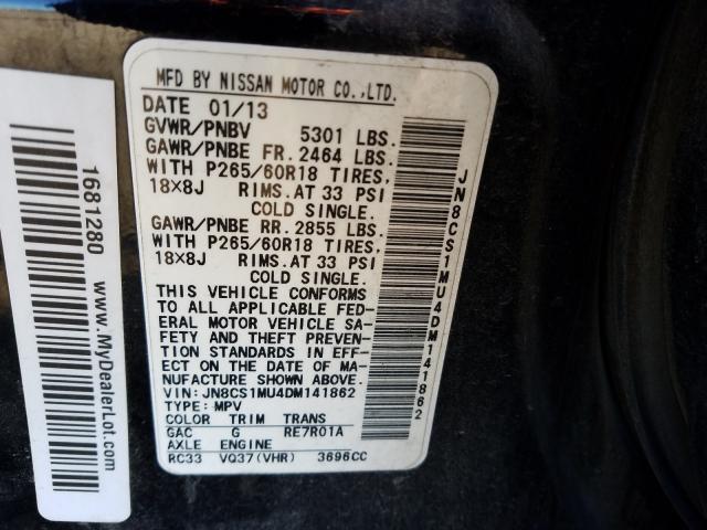 2013 INFINITI FX37 JN8CS1MU4DM141862