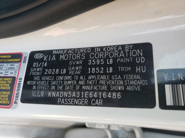 2014 KIA RIO EX KNADN5A31E6416486