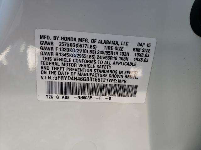 2016 ACURA MDX TECHNO 5FRYD4H46GB016512